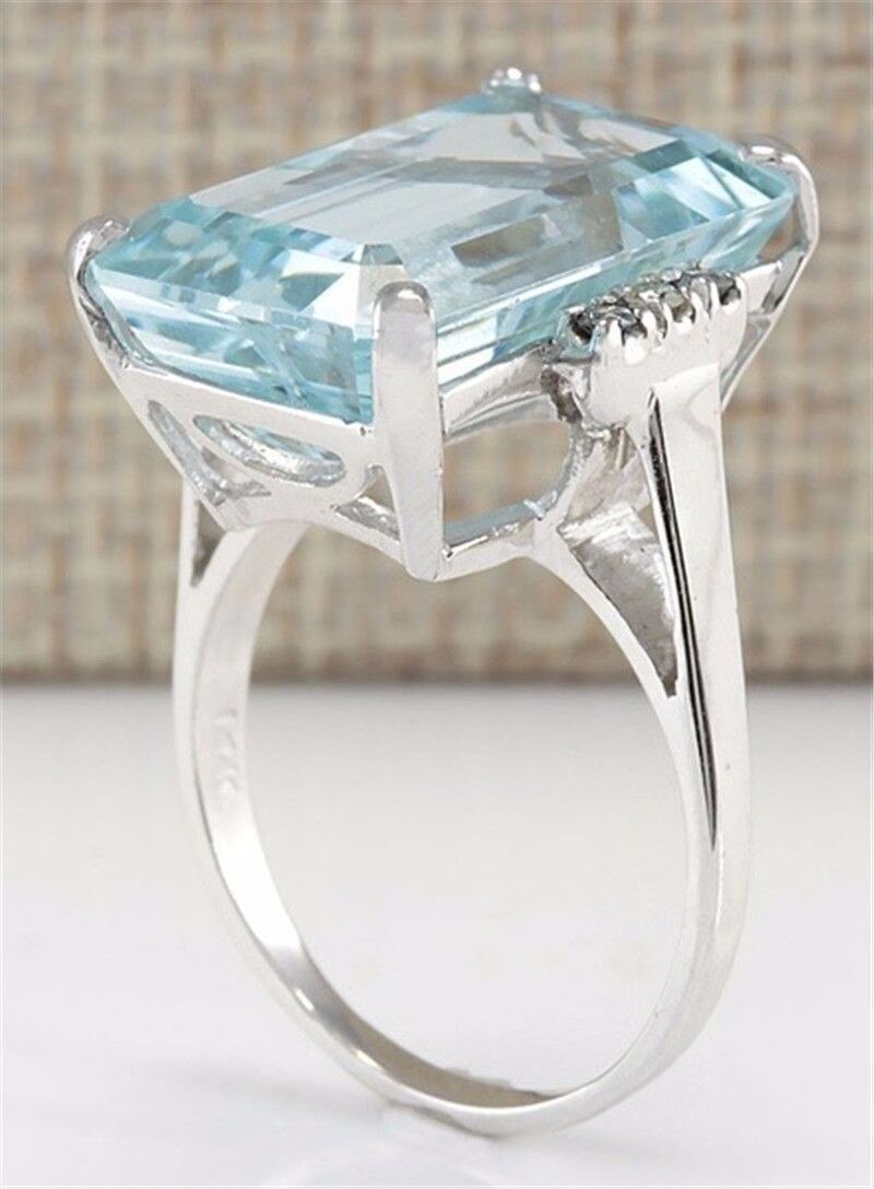 CC Rings For Women Jewelry Big Cubic Zirconia Blue Square Stone Ringen Party Wedding Temperament Bijouterie CC1377