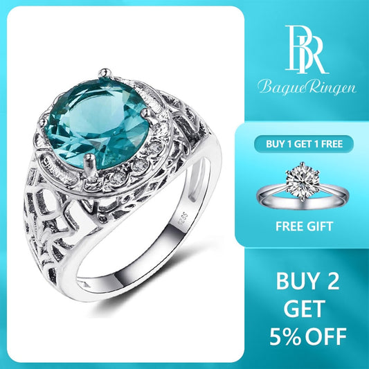 Bague Ringen Vintage Charms Ring For Women Created Alexandrite Gemstone Party Anniversary Fashion Jewelry Female Gift