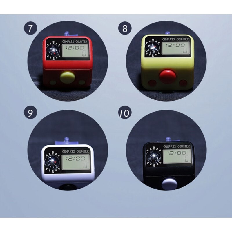 KanDam-Electronic Finger Counter with Compass Resettable 5 Digit LCD Electronic Digital Display Finger Hand Tally Counter Count