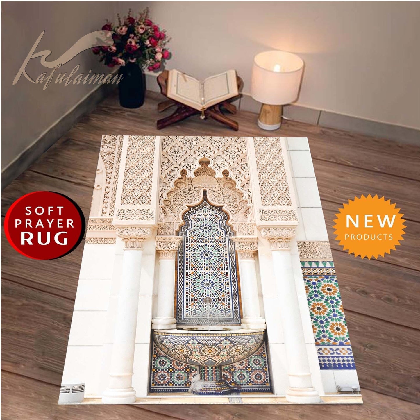 KanDam-Prayer Rug for Muslim Carpet Large Rug  Anti-Skid Area