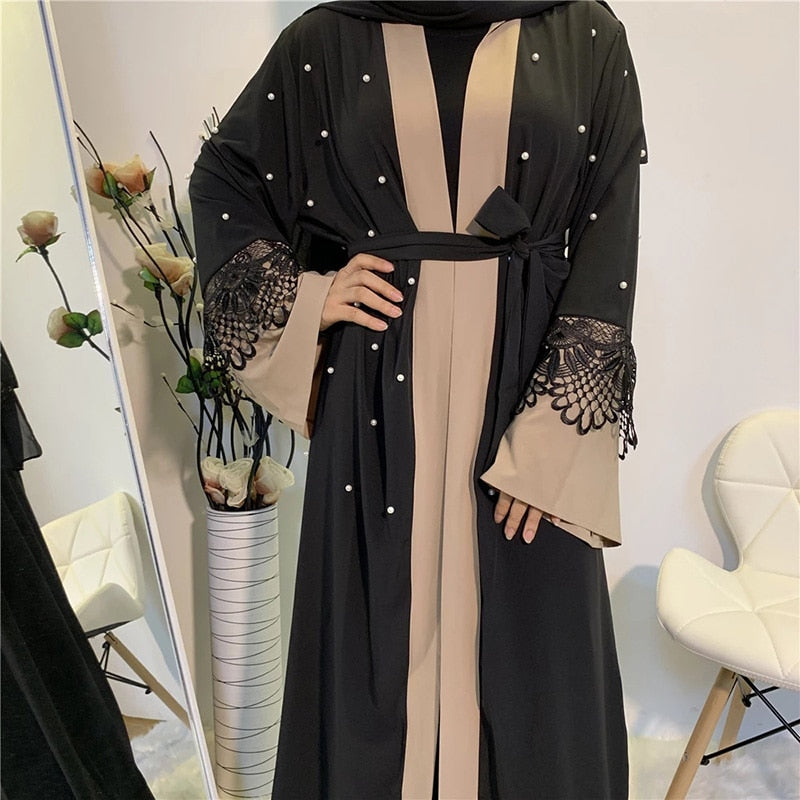 KanDam-New Ramadan Eid Mubarak Abaya Luxury Gold Rhinestones Muslim Dress Abayas Women