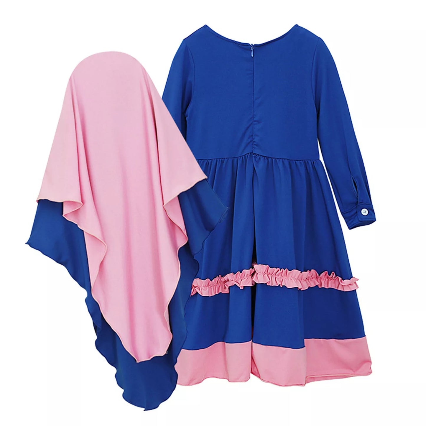 NEW2023 2 Piece Abaya Hijab Dress Girls Muslim
