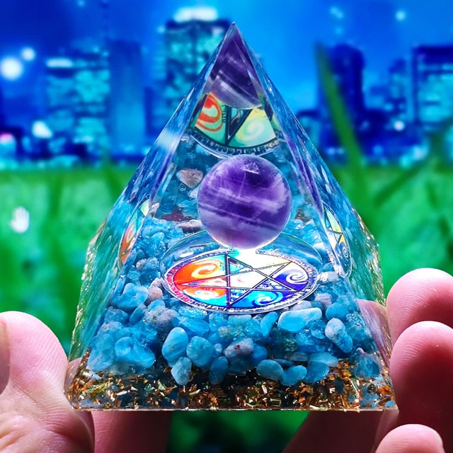 KanDamNatural stone amethyst crystalEnergy Generator Orgone Pyramid for E-Energy Protection Healing meditation orgonite crystal chakra