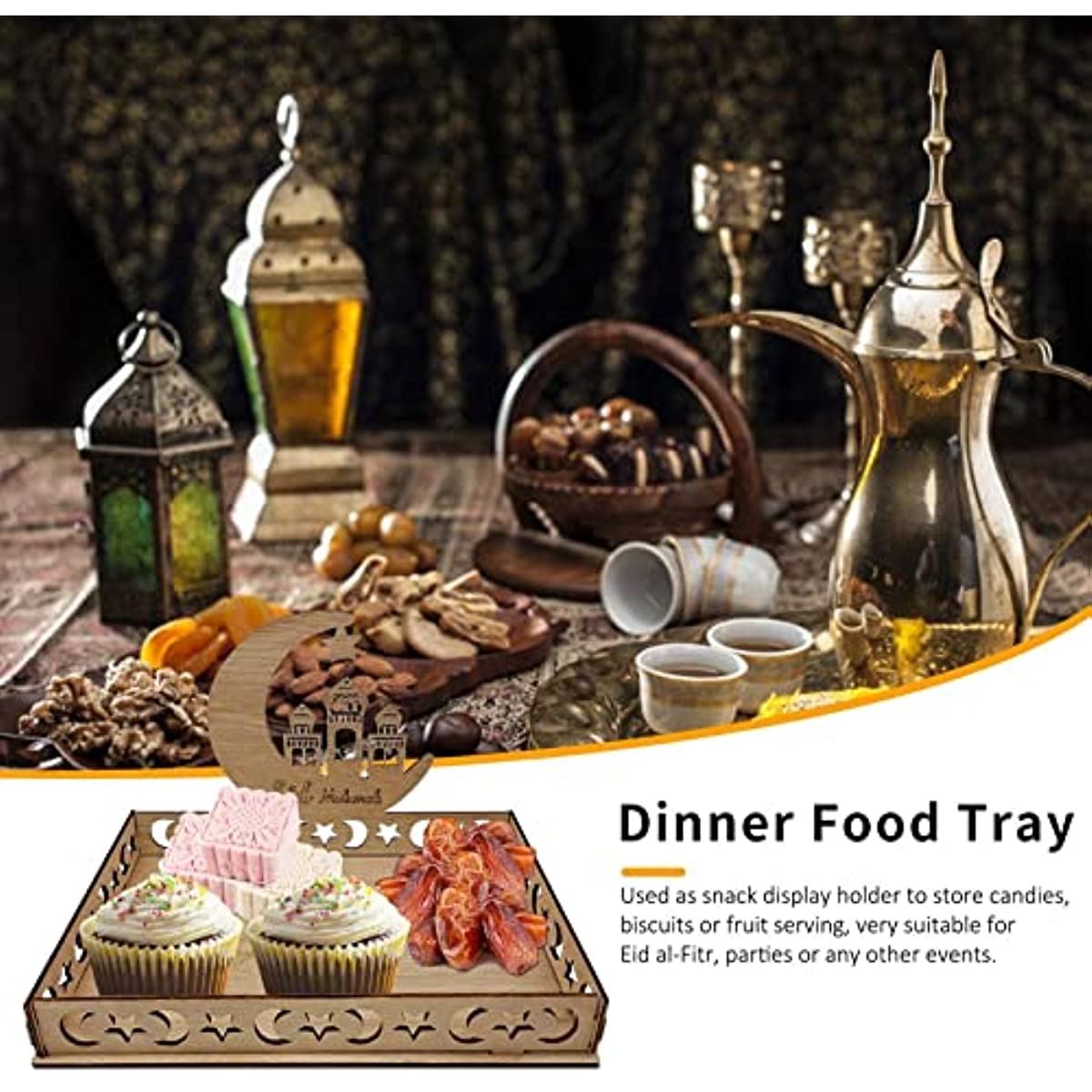 KanDam-Eid Mubarak Wooden Food Tray 2023
