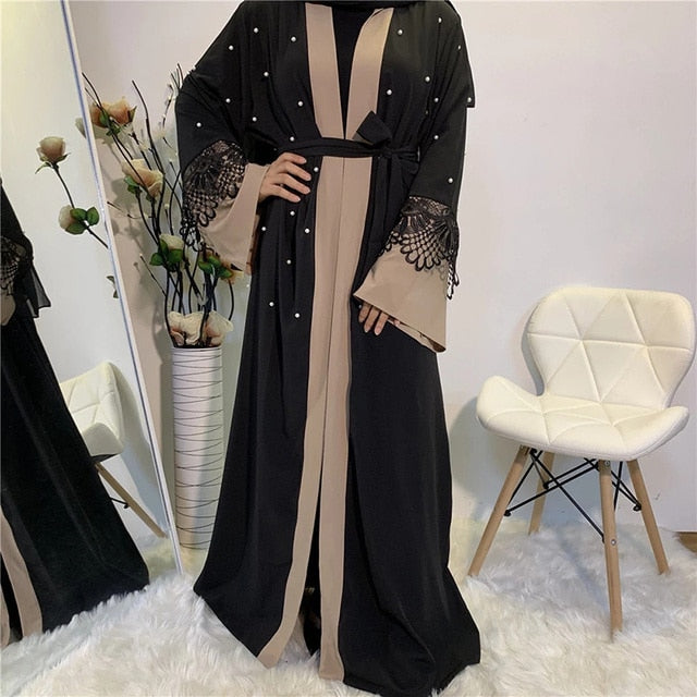 KanDam-New Ramadan Eid Mubarak Abaya Luxury Gold Rhinestones Muslim Dress Abayas Women
